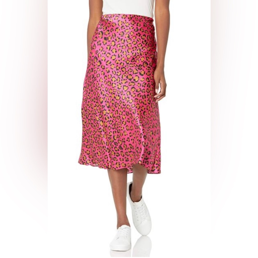 MILLY. Fion Cheetah Print Bias Skirt. Color: Mustard Yellow. Size: S